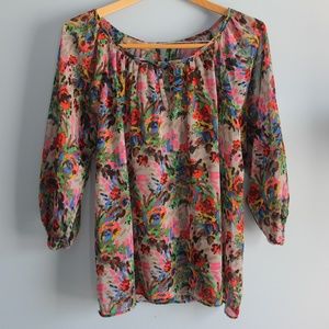 *FINAL PRICE* Colorful Floral Francesca's Blouse